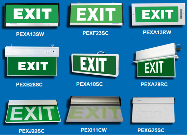 Các mã đèn exit Paragon phổ biến