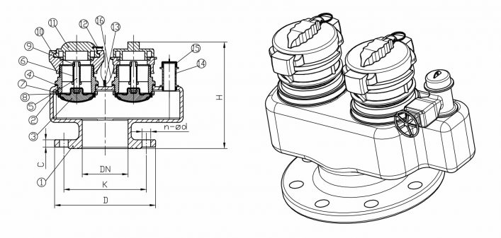 Bản Vẽ Họng Tiếp Nước Chữa Cháy 2 Cửa